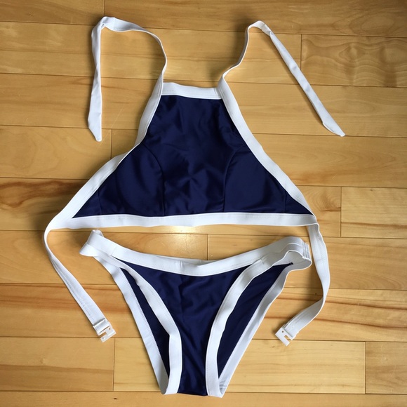 NEW Small Navy and White Bikini Set - Picture 1 of 7